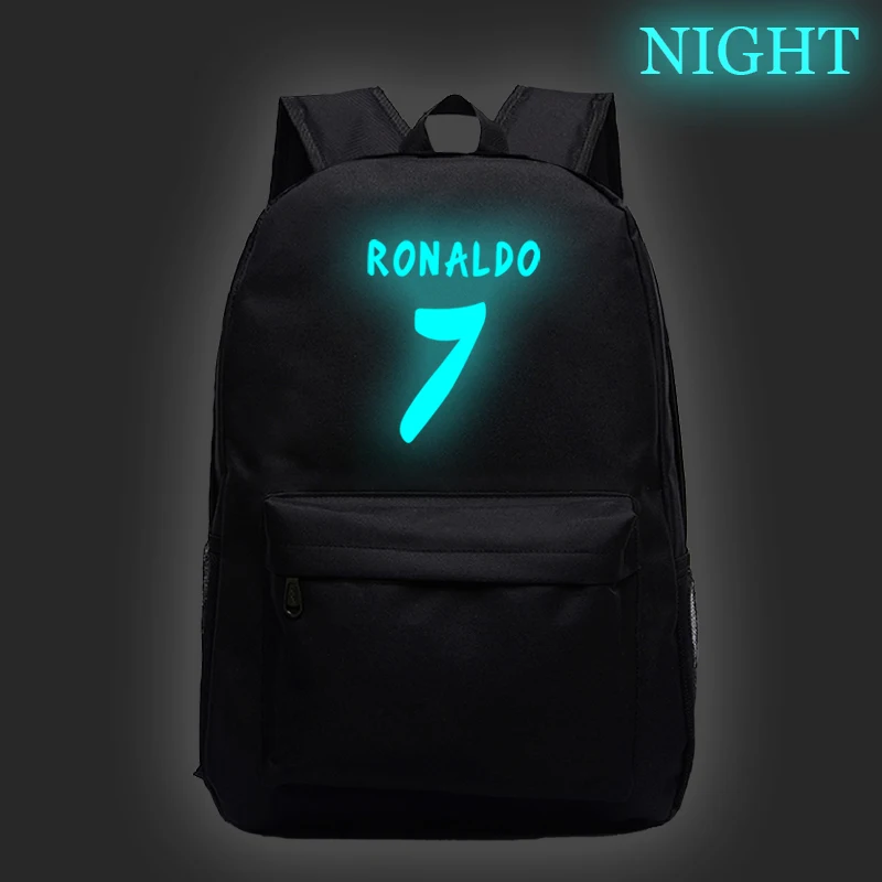 

Cristiano Ronaldo CR7 Luminous Backpack Night Glow Laptop Mochila Men Women Boys Girls Daily School Bags for Kids Teen