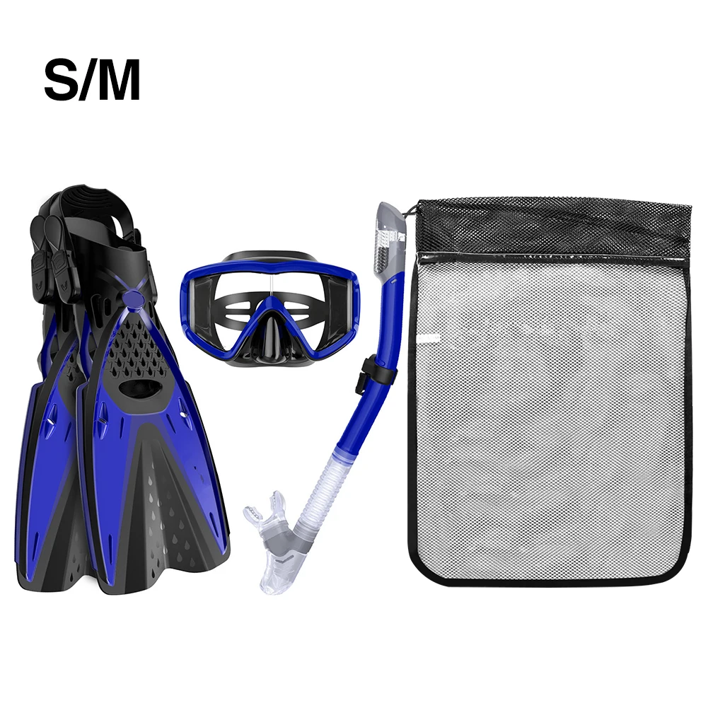 

Diving Gear For Adults Full Dry Fog Proof Flippers Snorkel Set Waterproof Easy Use Swimming Goggles Anti Permeation Large Vision