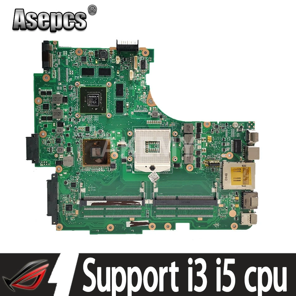 Бесплатная i7 CPU для For Asus материнская плата ноутбука N53J N53JF N53JN N53JL N53JG HM55 W/ GT425M 1G 4 * RAM