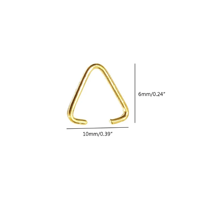 100PCS/Set Triangle Open Rings Coordinating Shape Extra Thickness Hold Sturdy Attach Easily Bend for Keychains Jewelry - купить по