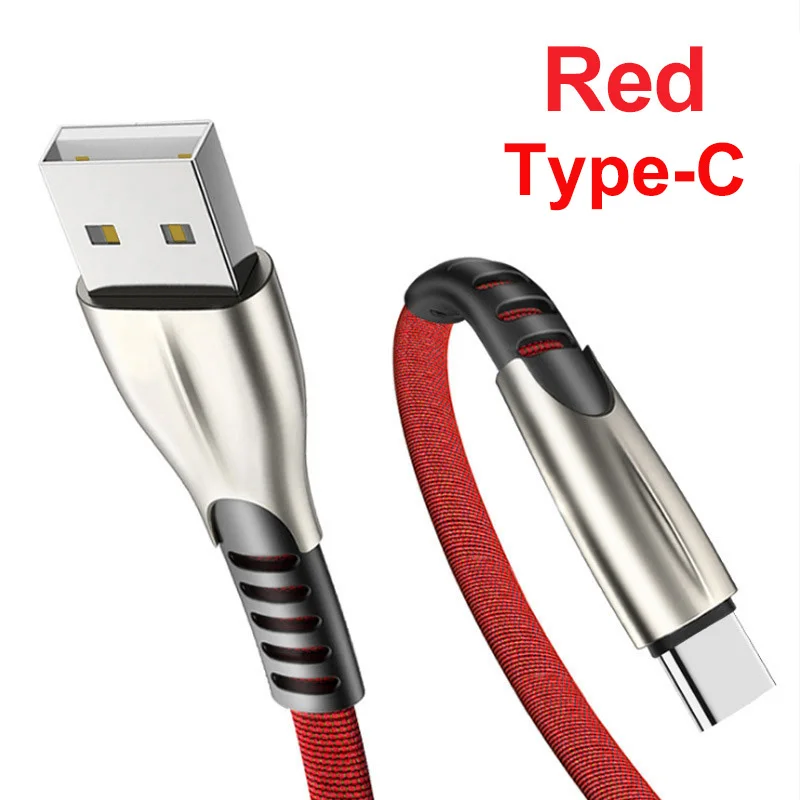 Red Type C Cable Usb-кабель 5А типа C для быстрой зарядки samsung S9 S10 Note 10 Plus Quick Charge 3,0 Для huawei P30 Honor 10 Xiaomi Redmi LG USB C - Цвет: Red Type C Cable