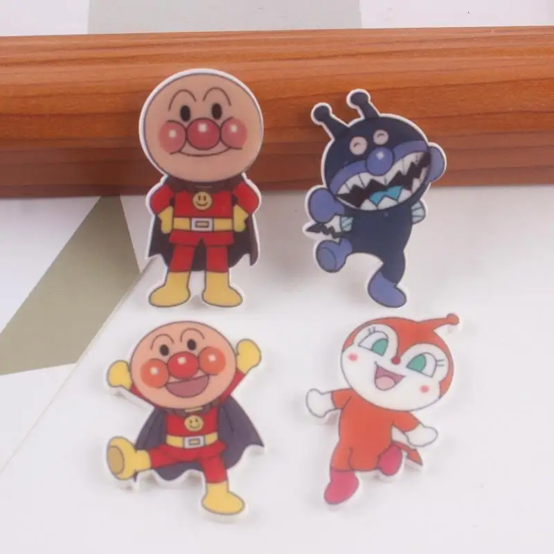 10 шт. Симпатичные акриловые аксессуары Anpanman в стиле аниме с плоской задней
