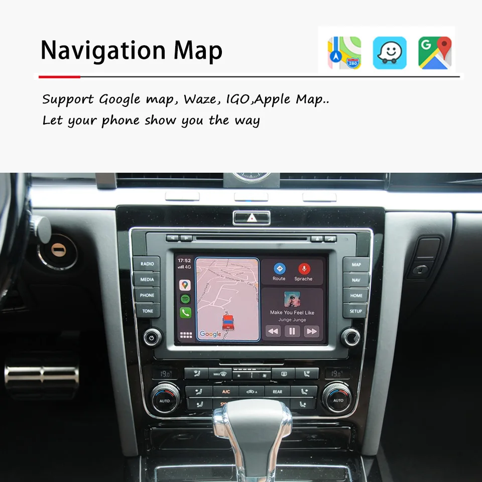 WIFI Wireless iPhone CarPlay Android Auto For VW Phaeton 2009-2016 RNS810 Apple Car Play Mirror Link Multimedia Video Interface |