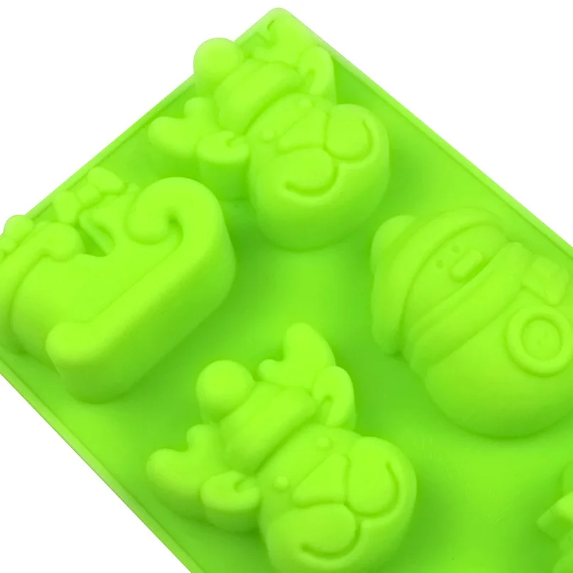 Рождественский праздник снеговик олень сани для мыла кекса шоколада силиконовые