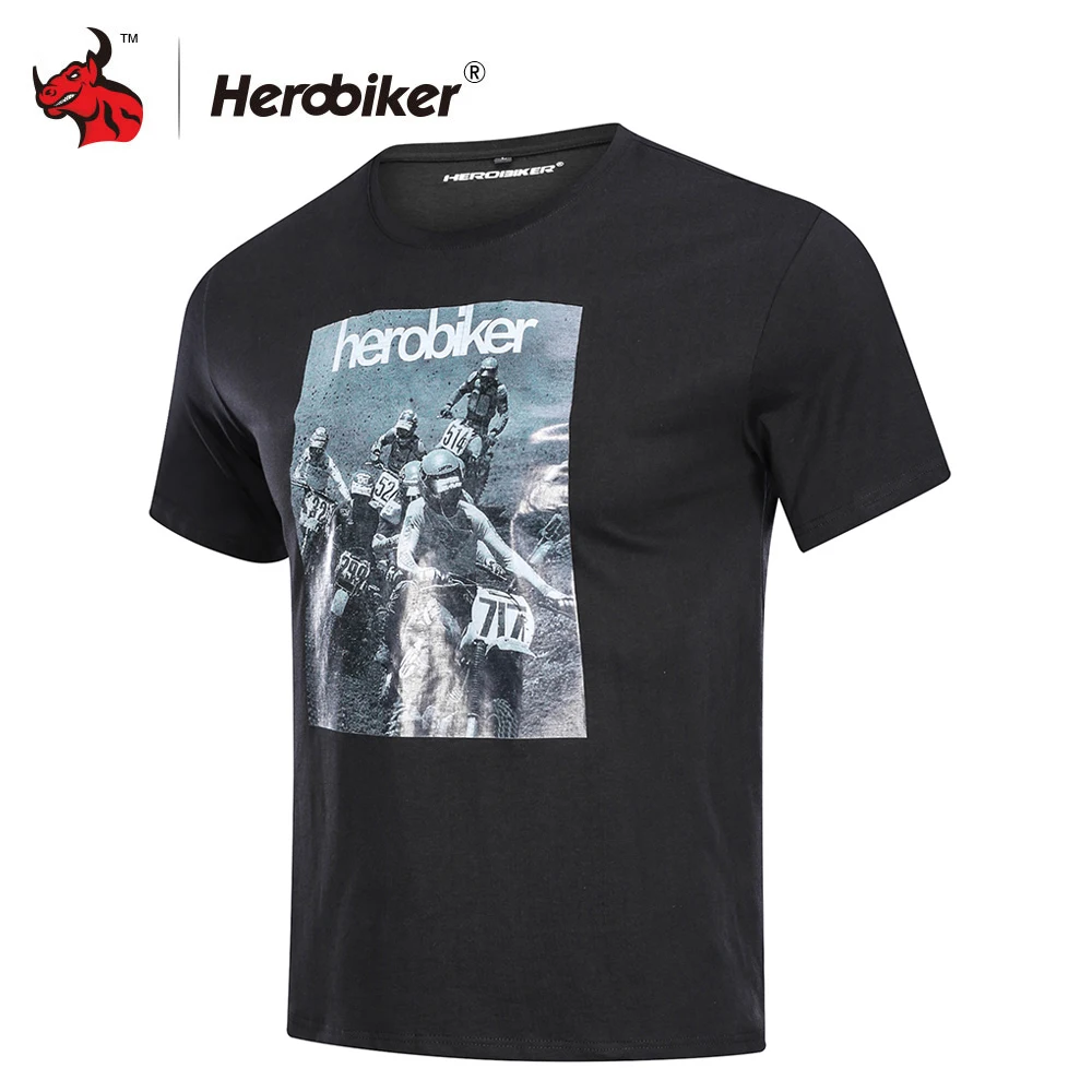 Футболка для мотоцикла HEROBIKER летняя Мужская короткая футболка мотогонок