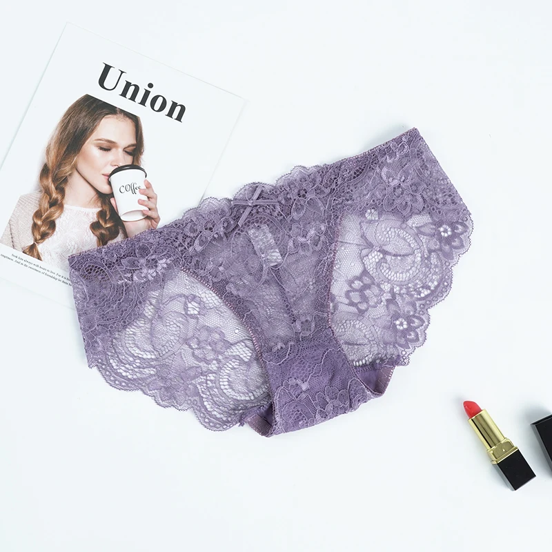 

Sexy Women Lace Panties Underwear Lace Briefs S M L XL Transparent Floral Bow Soft Lingerie Fashion Sexy Panties Shorts