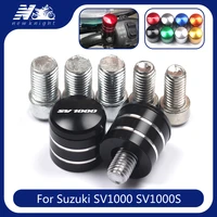 with logo 2 pcs for suzuki sv1000 sv 1000 sv1000s mtorcycle cnc aluminum rearview handlebar mirror bolt screws mount adapter