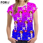 FORUDESIGNS, милая летняя футболка с короткими рукавами для медицинской больницы, уличная одежда для женщин, повседневные футболки для фитнеса на открытом воздухе