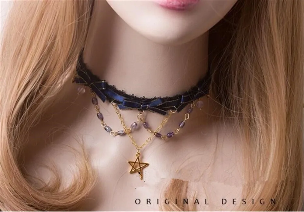 Ожерелье в стиле &quotЛолита&quot милое кружевное короткое ожерелье принцессы с