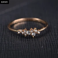 hawson gold tone ring for women fine jewelry gift female geometric crystal wedding engagement rings fresh style ladies ring