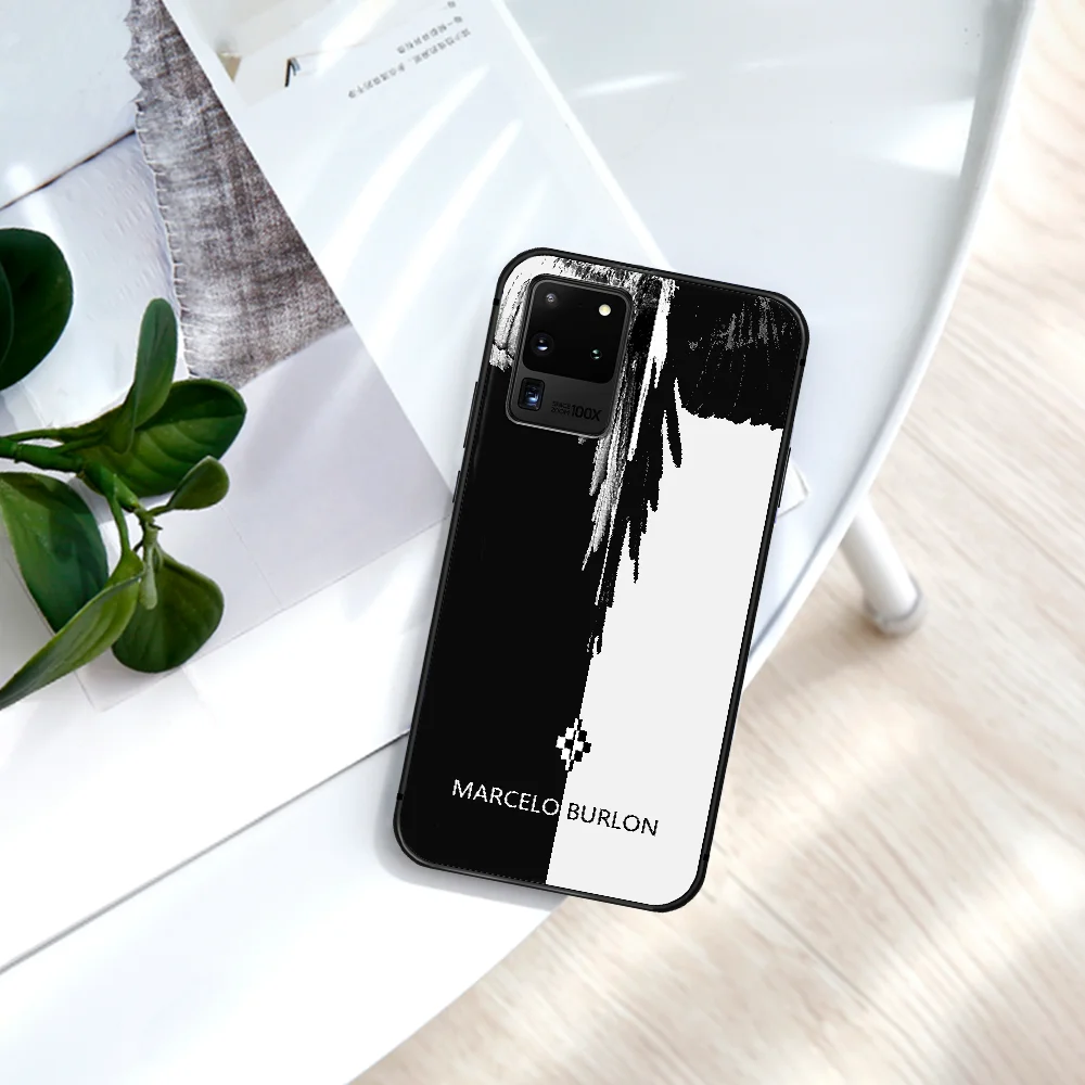 

Fashion Brand Marcelo Burlone Phone Case For Samsung Galaxy Note S 8 9 10 20 Plus E Lite Uitra black Etui Luxury Bumper Painting