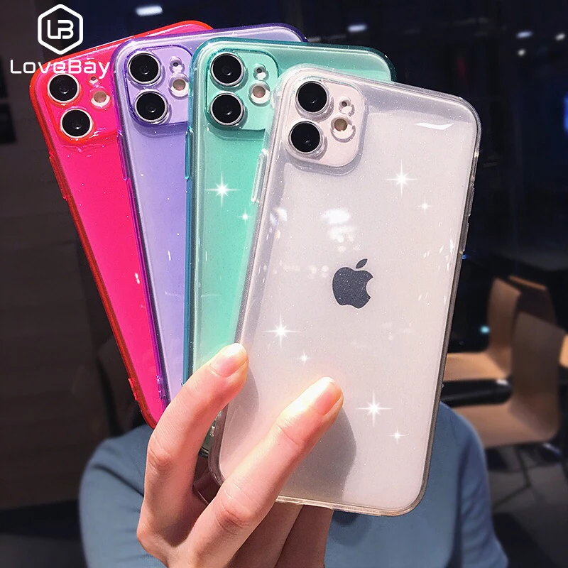 Флуоресцентный блестящий чехол Lovebay для телефона iPhone 12 Pro 11 Max XR XS X 7 8 Plus SE 2020