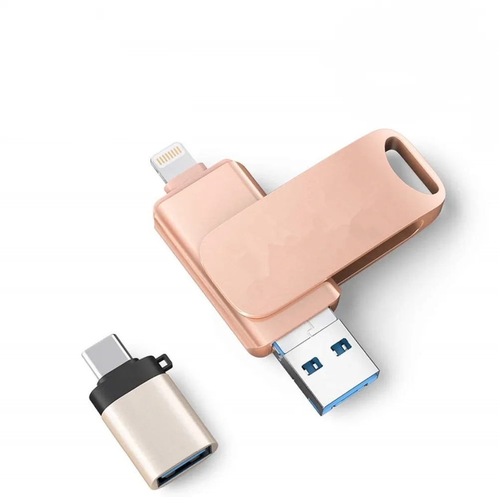 Usb 256 ГБ 3 в 1 USB флеш-накопитель 128 ГБ для iPhone/PC/Android ручка серии Usb флеш-накопитель 3,0 Memoria Stick с адаптером typc-c