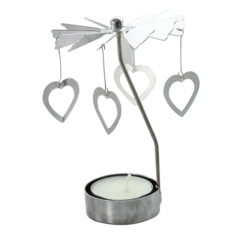 

Nordic Luxury Romantic Rotating Candlestick Ornaments Household Candlelight Dinner Props Creative Table Decoration Lantern Gifts