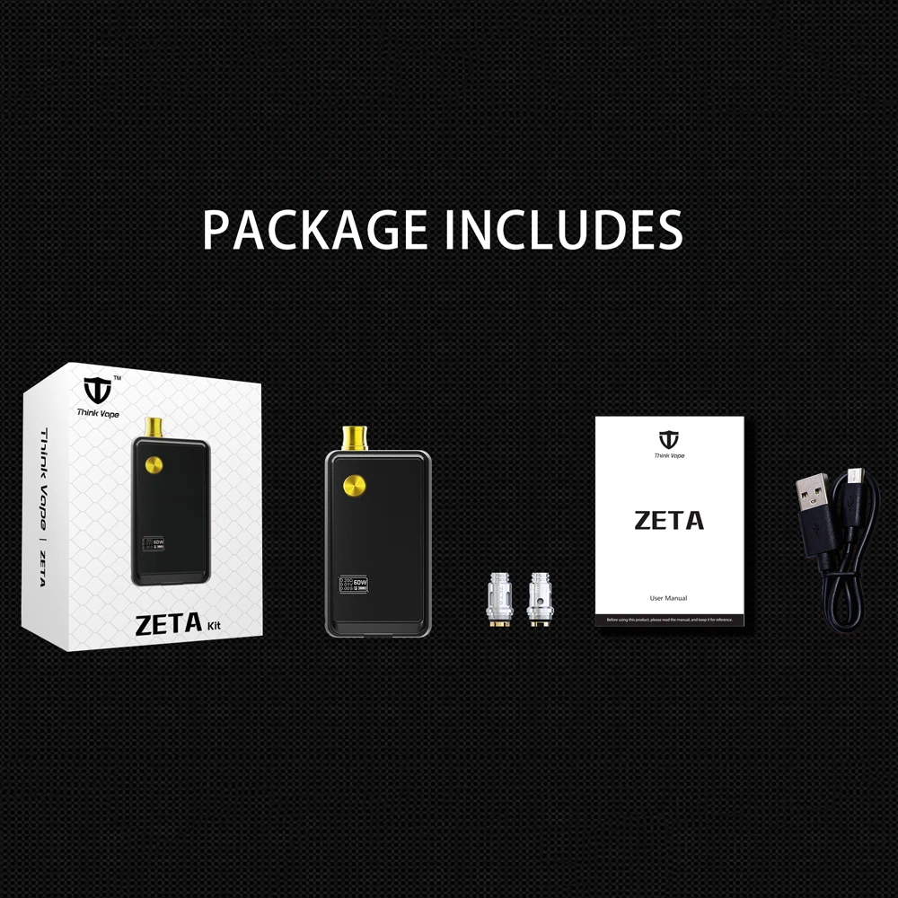 Новейший комплект ThinkVape ZETA AIO 60 Вт Pod питание от одного аккумулятора 18650 для бака 3