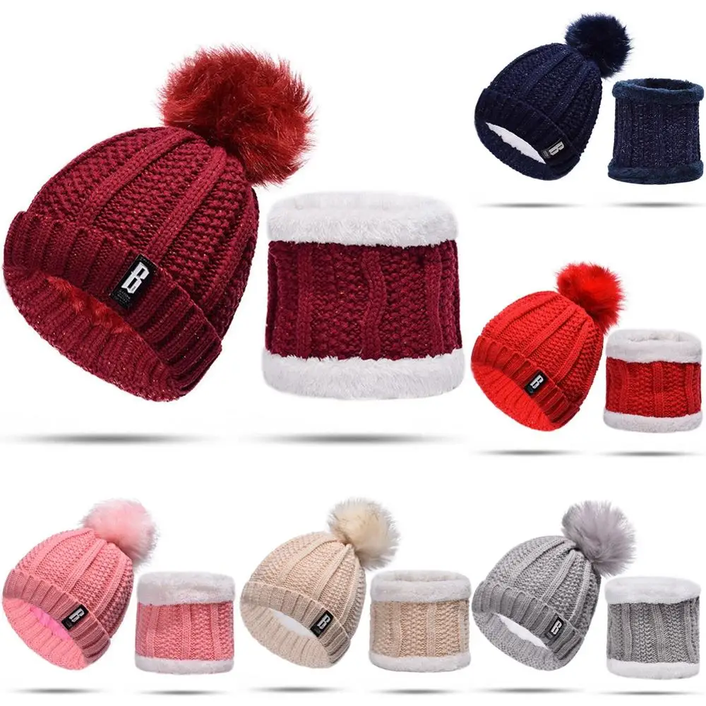 На каждый день для дам и девушек мягкая шапка шарф кабель шляпа 2 шт. снуд наборы