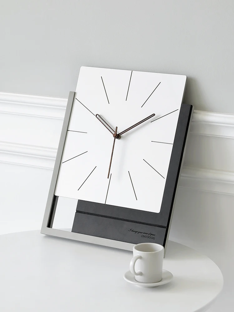 

Square Nordic Large Wall Clock Modern Wood Silent Watch Nordic Big Luxury Clocks Wall Home Decor Living Room Reloj De Pared Gift