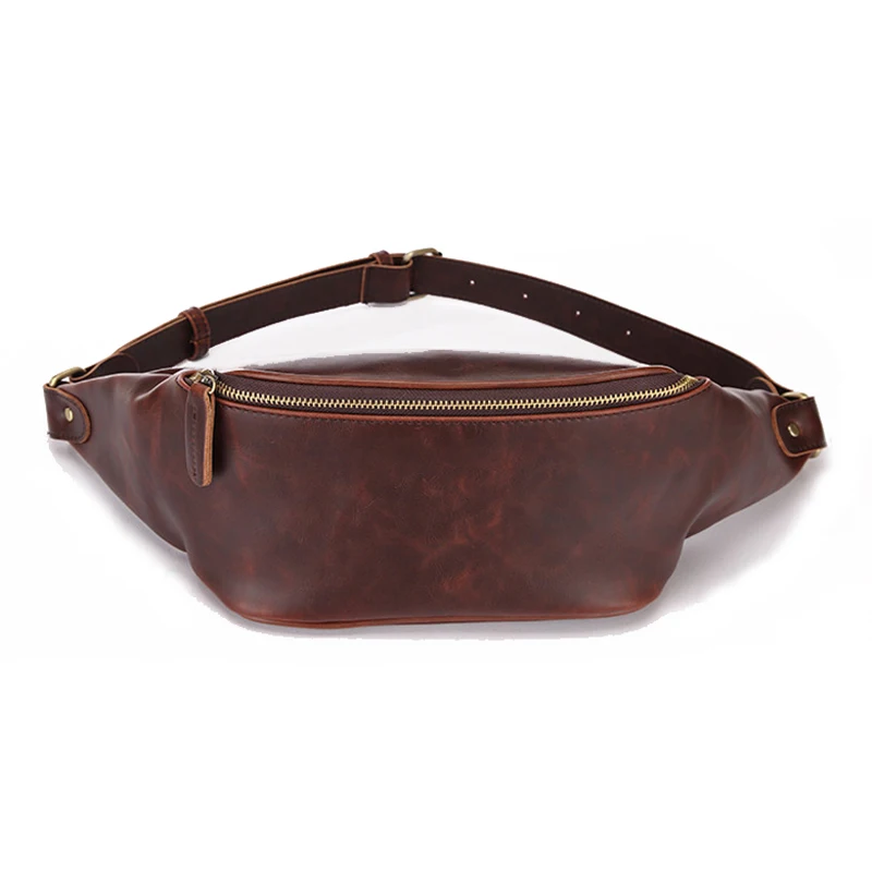 

Leather men's waist bag PU leather crossbody bag mobile phone bag travel travel bag outdoor leisure sports waist bag