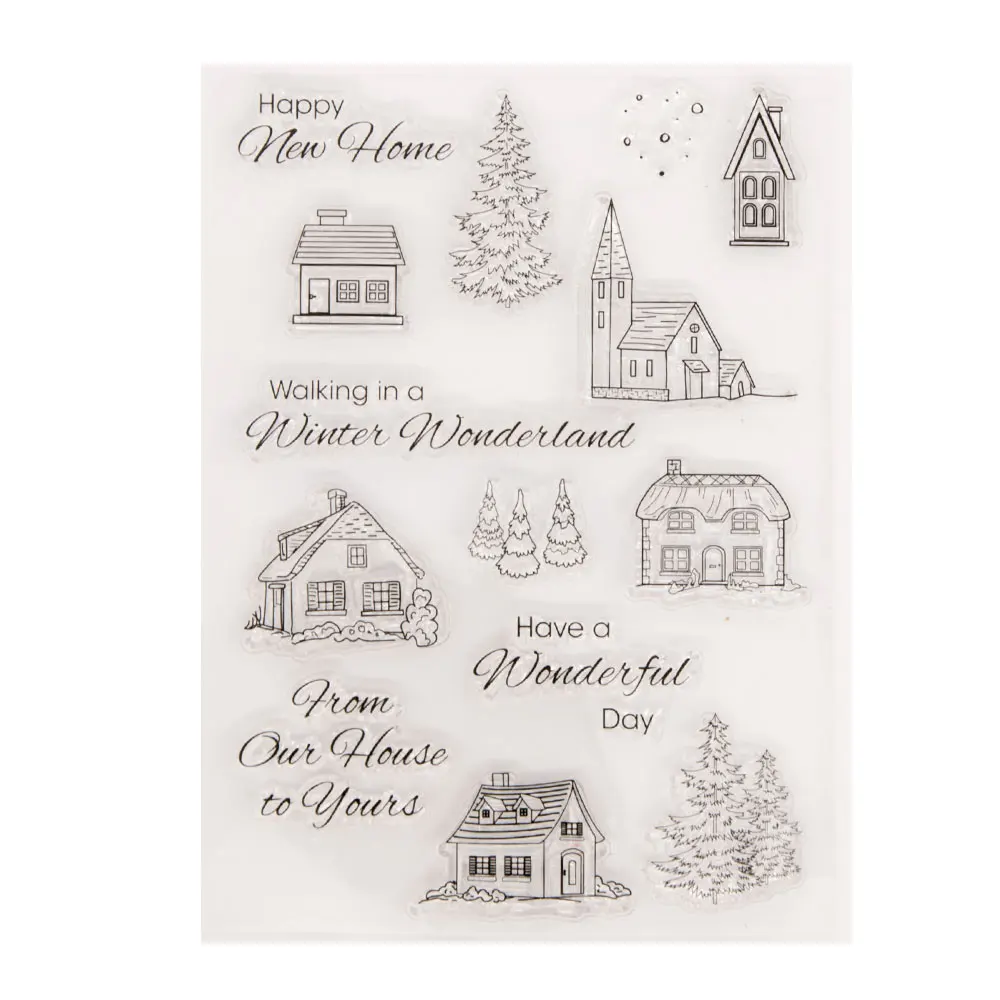 

House Christmas Tree Transparent Silicone Rubber Clear Stamps Cartoon Scrapbooking/DIY Easter Wedding Album