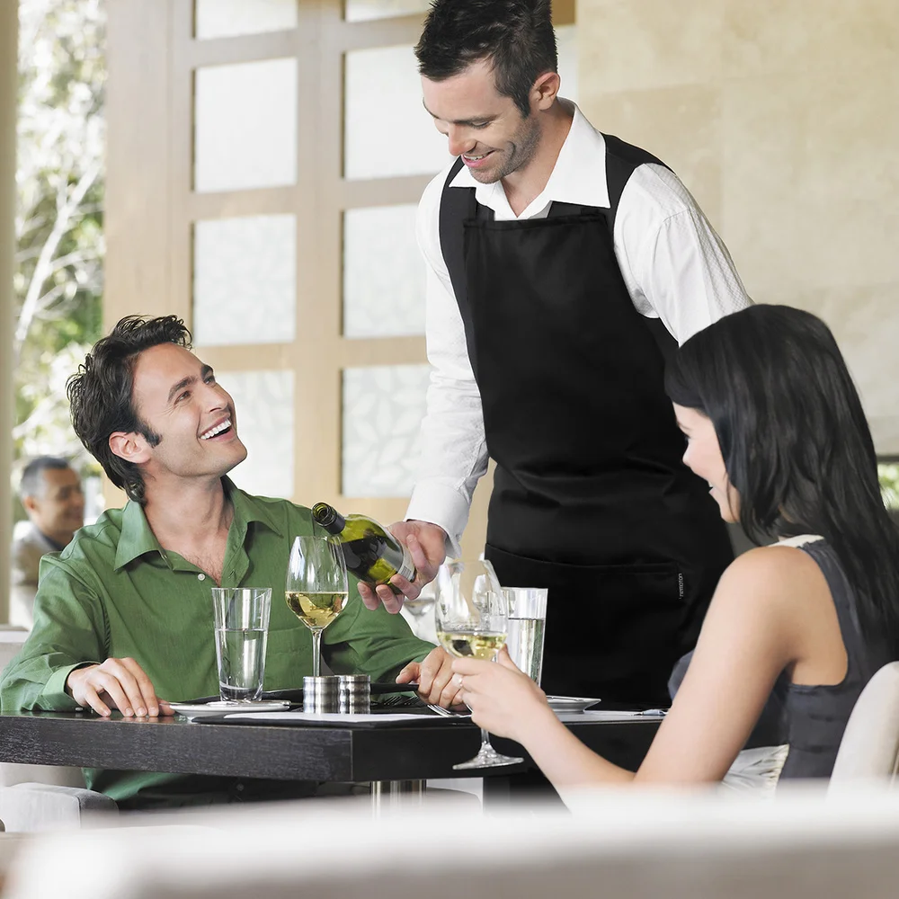 

Hemoton 2pcs Adjustable Bib Apron Waterproof Oil-proof Kitchen Apron Professional Chef Cooking Apron for Men (Black)