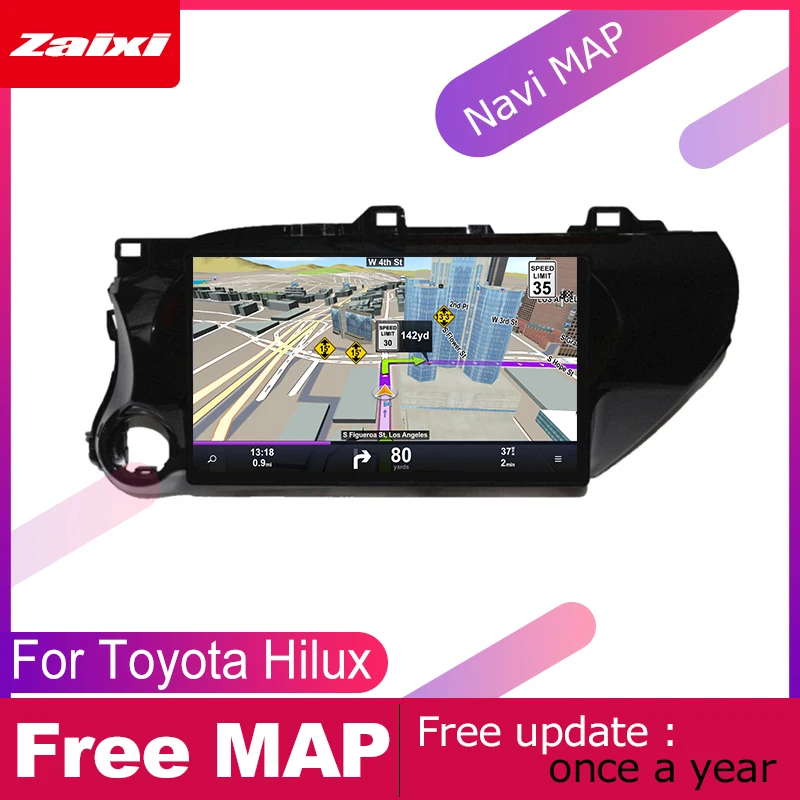 Автомобильный плеер ZaiXi 2 DIN с GPS навигацией для Toyota Hilux 2016 ~ 2018 Автомобильная