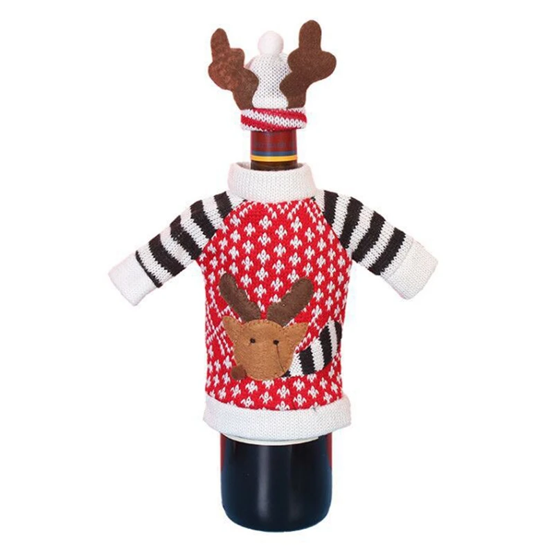 

Merry Christmas Santa Wine Bottle Bag Cover Xmas Dinner Party Table Decor