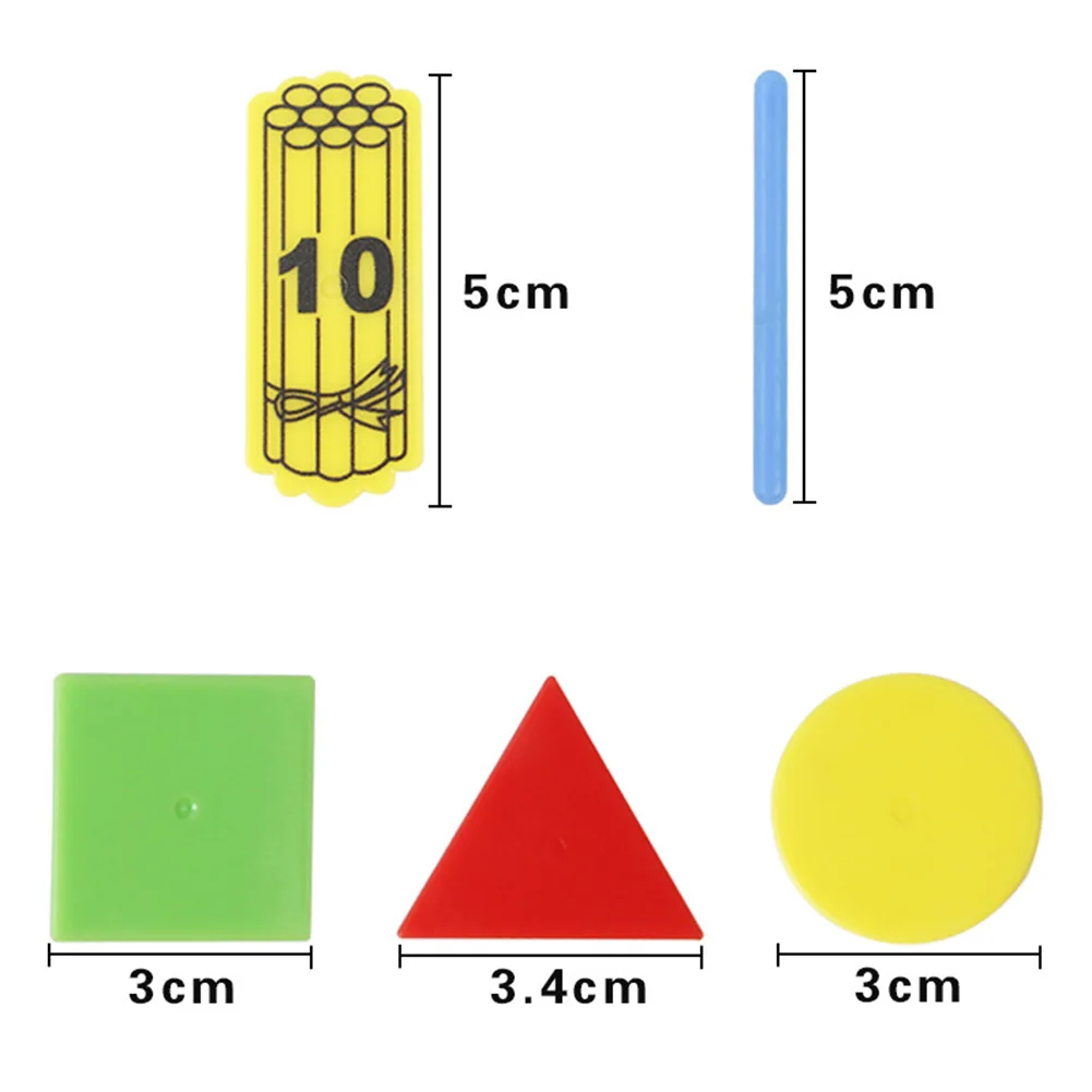 

196Pcs/Set Counting Sticks Rod Triangle Square Disc Math Teaching Aids with Box