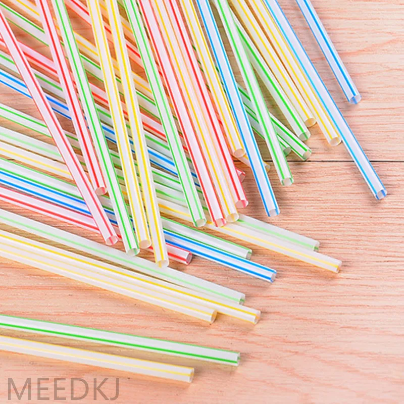 

100pcs lengthened flexible juice drink milk tea straws disposable color elbow plastic straws for party