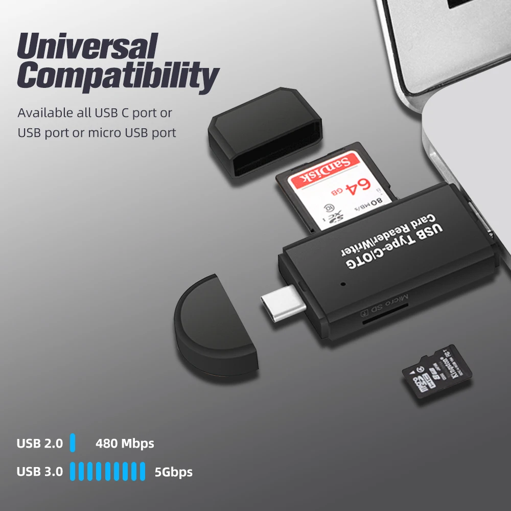 ANKNDO 5 в 1 OTG кард-ридер TF SD Micro usb type C мобильный телефон Android Компьютерный удлинитель