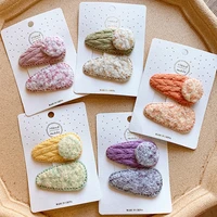 candy colors wool flower baby girl hair clips hair pins clip hair barrette accessories