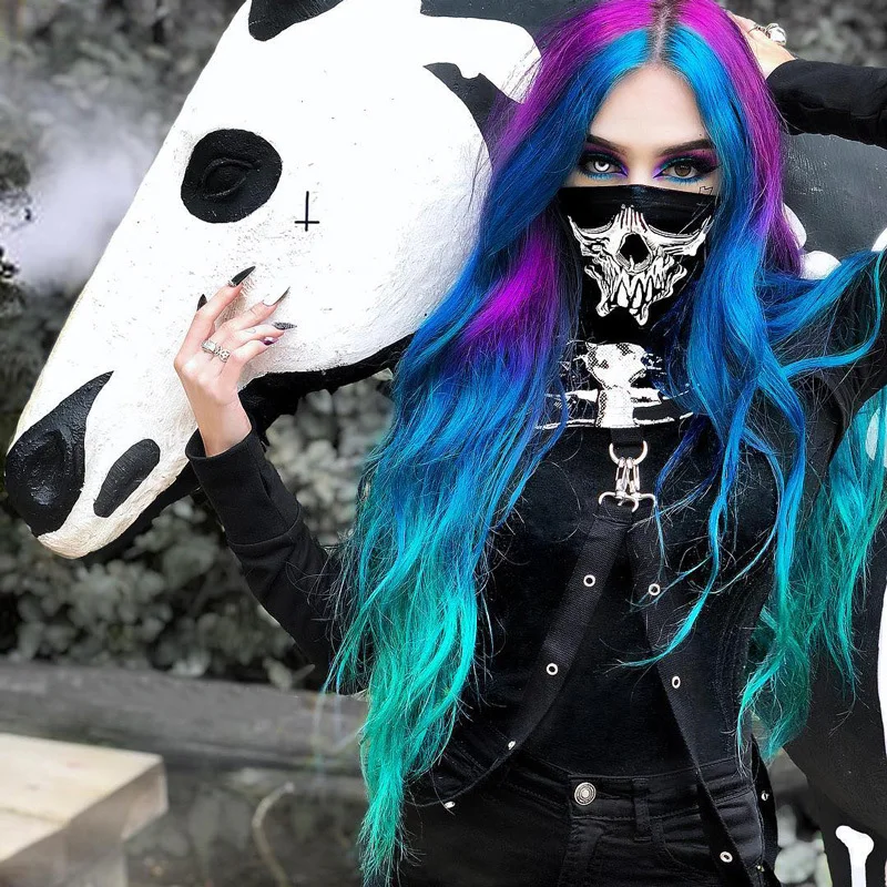 Женская толстовка Fitshinling готический принт с черепом Харадзюку стройная