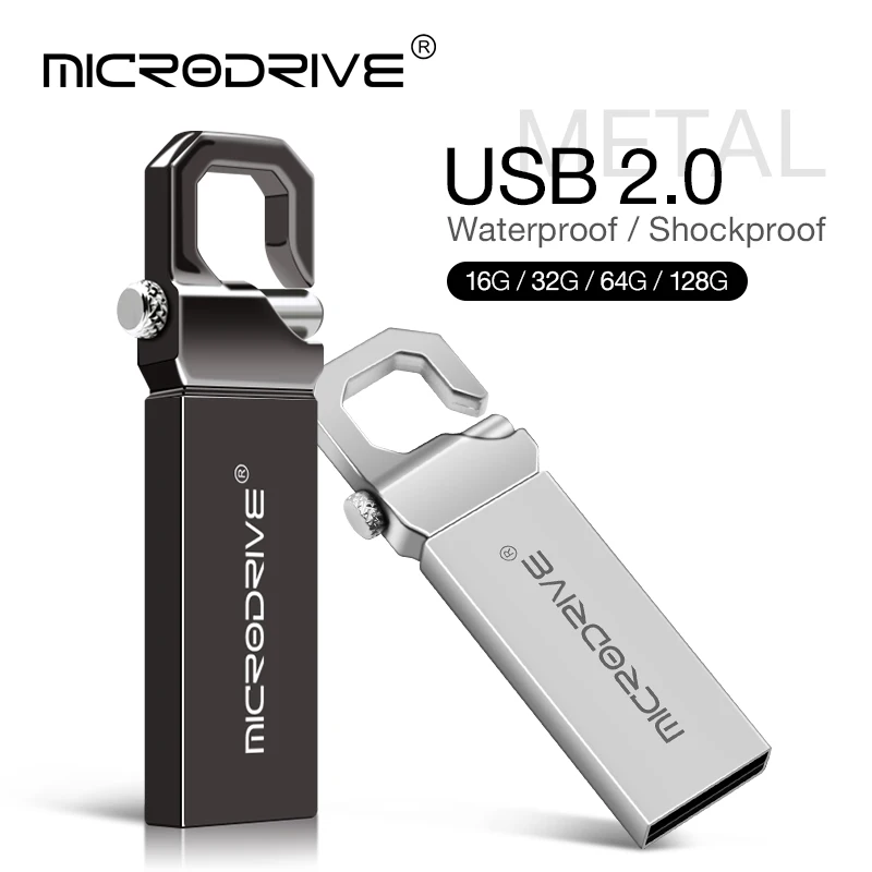 

Металлический USB флеш-накопитель, 8 ГБ, 16 ГБ, 32 ГБ, 64 ГБ, 128 ГБ, высокоскоростной флеш-накопитель USB 2,0, водонепроницаемый флеш-накопитель, USB флеш...