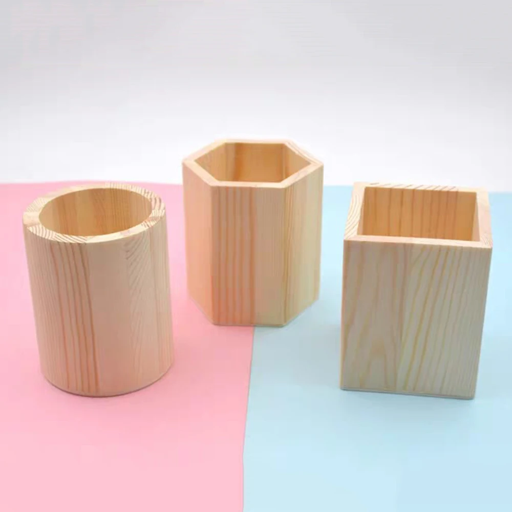 

Wooden Wood Desktop Desk Organizer Office Accessories Pen Pencil Holder Storage Case Office Organizer School Supplies