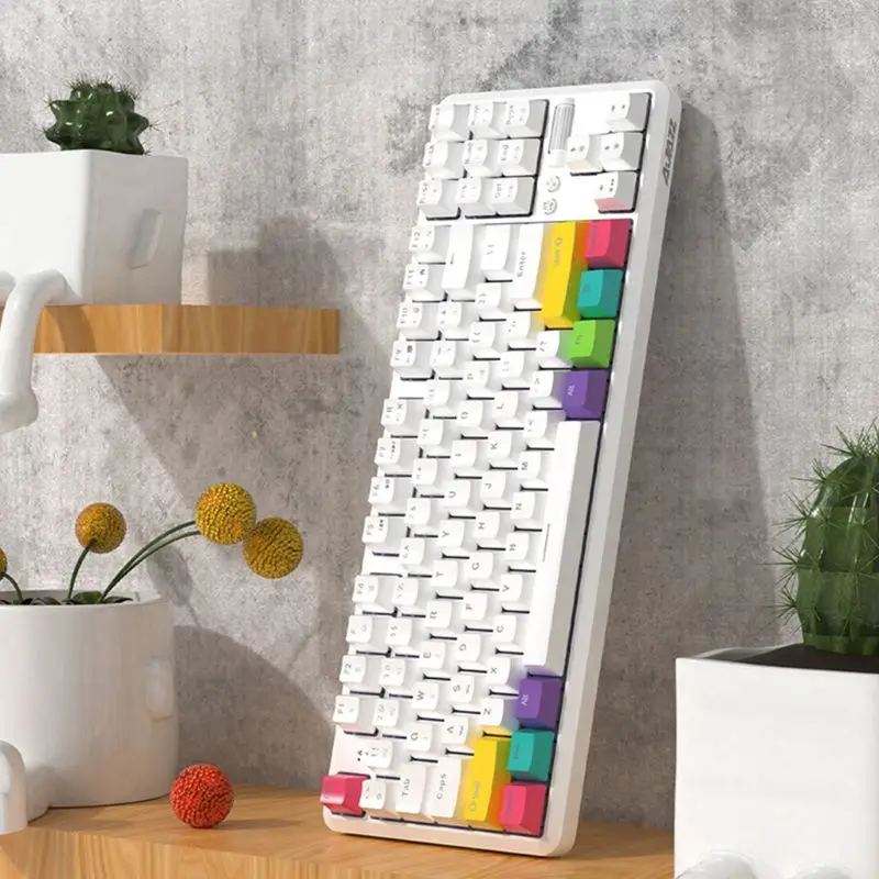 Беспроводная Механическая Bluetooth клавиатура 87 клавиш для Ajazz K870T с RGB подсветкой