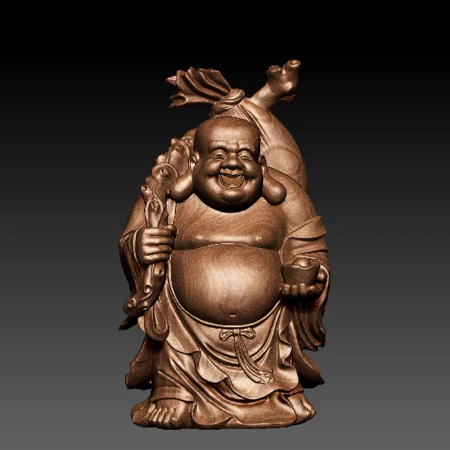 Новая креативная 3D модель для ЧПУ или принтеров в формате STL Maitreya Buddha с сумкой