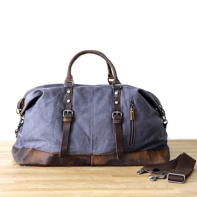 Винтажная Вощеная холщовая мужская сумка для путешествий большая