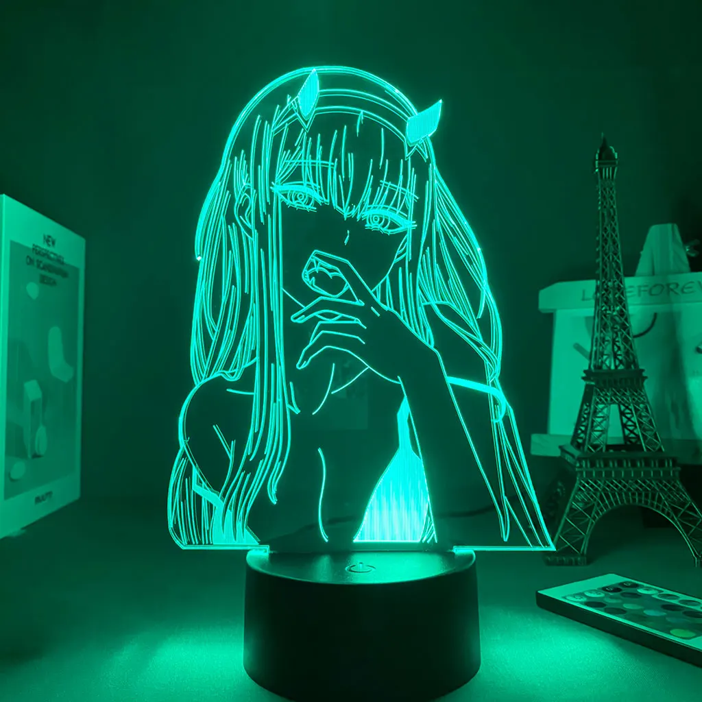 

Anime DARLING In The FRANXX zero two 3D night light colorful remote control touch usb new strange led table lamp