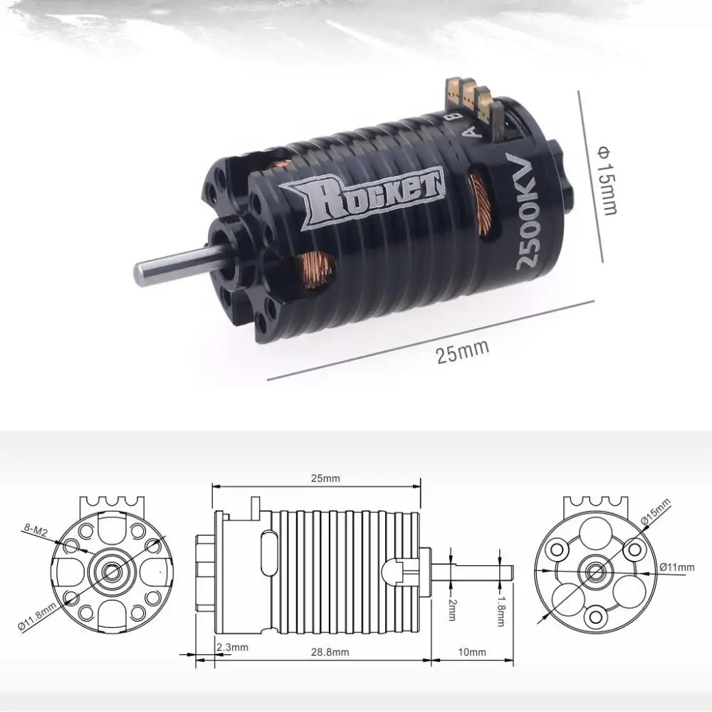 Мотор с 18A ESC для Kyosho Mr03 Atomic DRZ 1/24 1/28 RC Car Rocket MINI 1/32 2500KV 3500KV 5500KV 7500KV 9500KV|Детали и