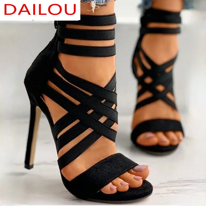 

Женские босоножки на танкетке, удобные сандалии с открытым носком и молнией, на высоком каблуке, лето 2021