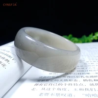 cynsfja new real rare certified natural hetian jade nephrite lucky amulet jade bracelet bangle 58mm high quality birthday gifts