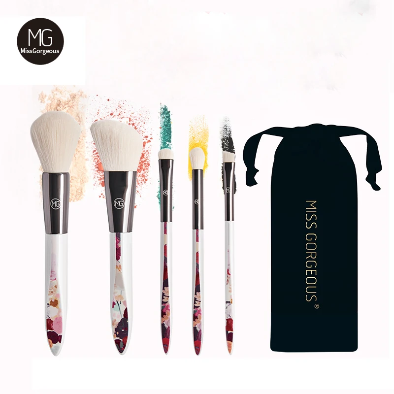 Бренд Miss Gorgeous 5 шт. набор кистей для макияжа Косметическая Пудра Тени век бровей