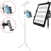 tablet holder for microphone stand abc plastic mobile phone mount for apple ipad for iphone 4 5 10 5 ereader kindle car holder