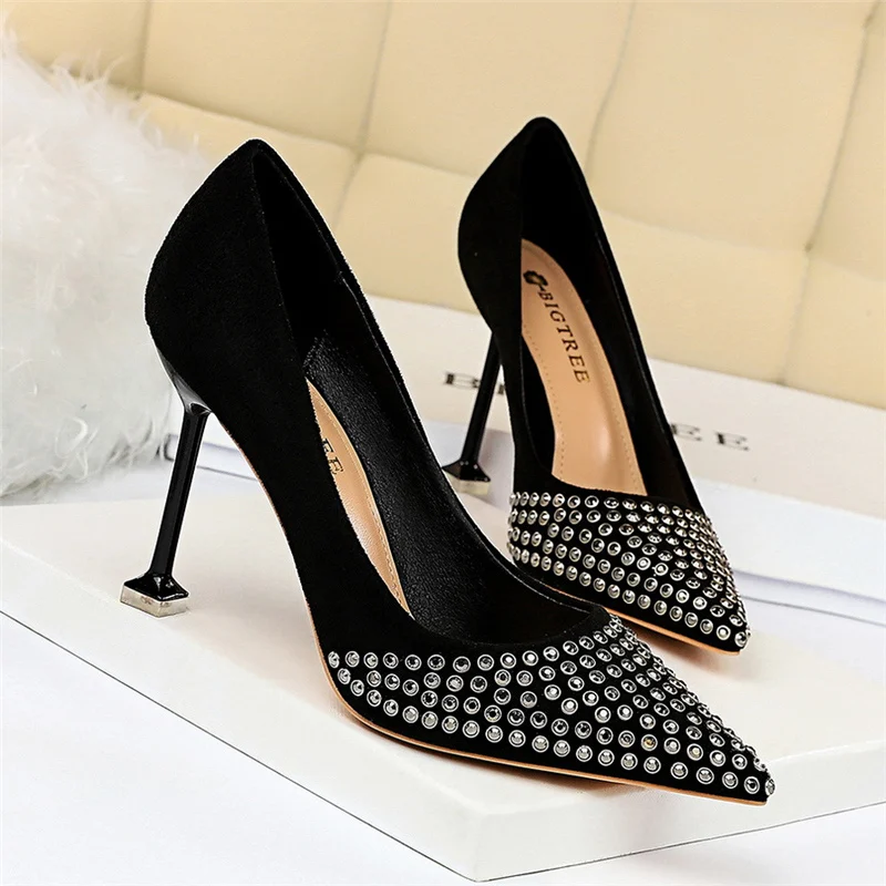 2020 Новинка для женщин Туфли со стразами на 9 5 см обувь высоком каблуке с сияющими