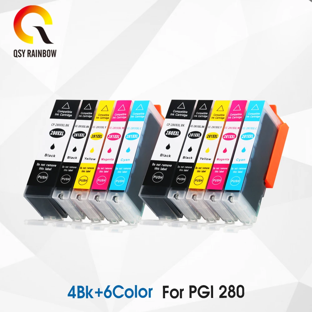 PGI-280 CLI-281 PGI280 cli281 Compatible ink Cartridge For Canon, suit for TS8120 TS9120 TR7520 TR8520 TS6120 printer 10pcs