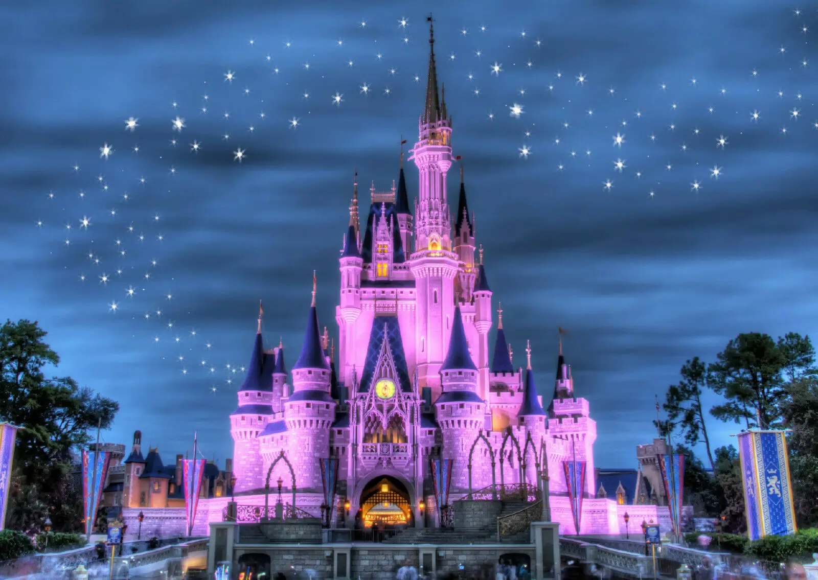 Сказочная принцесса замок Художественная печать Шелковый плакат домашний декор