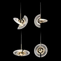 modern chandelier crystal iron flying saucer hanging lamp bar dining room bedroom furniture commercial rotating led lighting