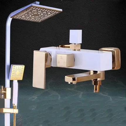 Роскошный белый набор для душа лучшие смесители с дождевой насадкой смеситель