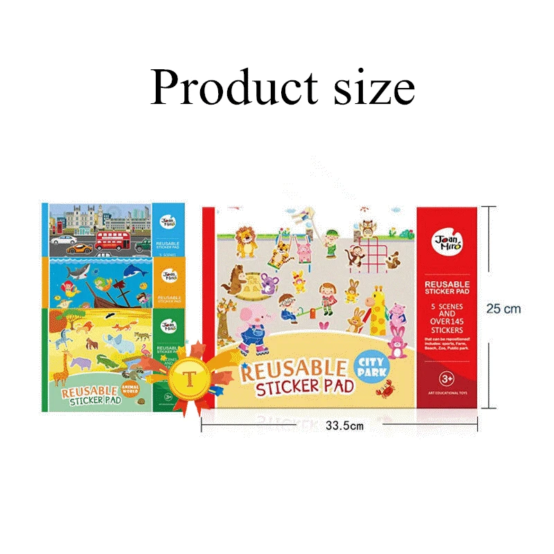 Новые многоразовые наклейки книга игровой коврик коллекция детский Развивающий