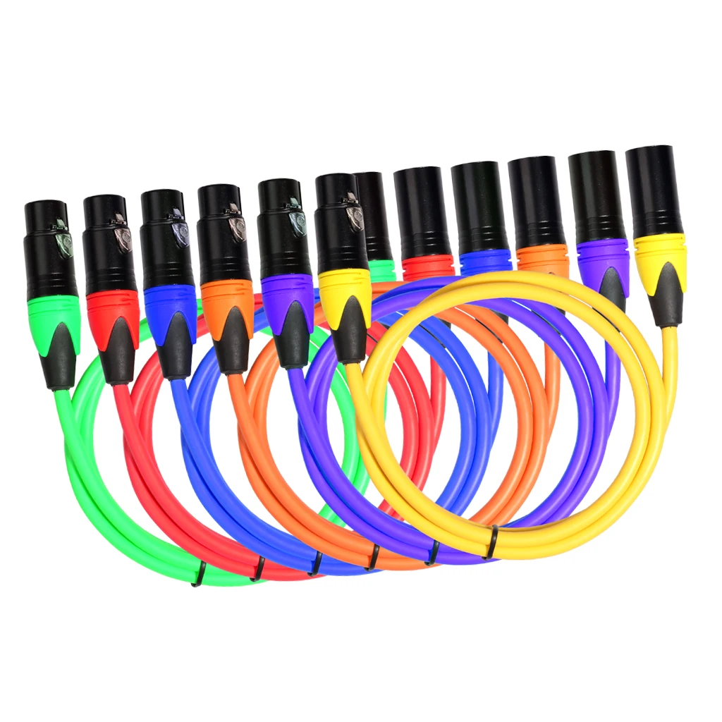 XLR M к F 3 Pin лучшие контакты сбалансированный микрофон аудио кабель 6 видов цветов
