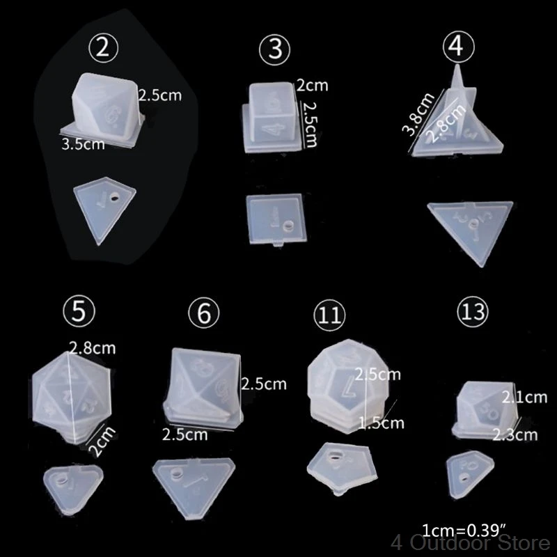 11 шт./компл. форма для игральных костей из смолы многофункциональная цифровых